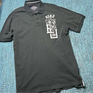 Ecko Unltd Rhino Embroidered Polo Shirt in Black